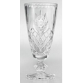 Hand Cut 24% Lead Crystal Pedestal Vase w/ Scalloped Rim (11")